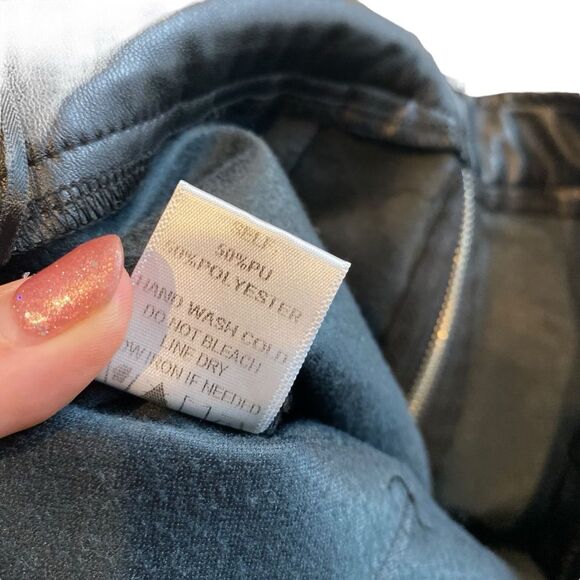 Blue Blush Women’s M High Waist Vegan Leather Jogger Pants Black Party Baddie‎ - Picture 10 of 11